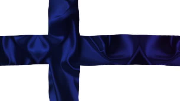 Finland Flag Videos Slow Motion Videos Flag Blowing Close — Stock video
