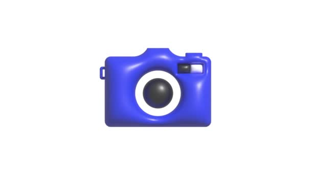 Render Animated Vector Camera Icon Web Digital Background — Stock videók