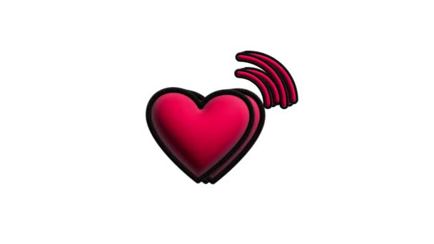 Render Animated Vector Heart Icon Web Digital Background — Stockvideo