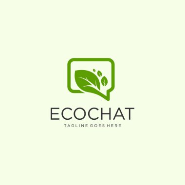 Organic plant chat Logo Design art