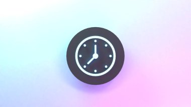 Clock icon. 3d render illustration.