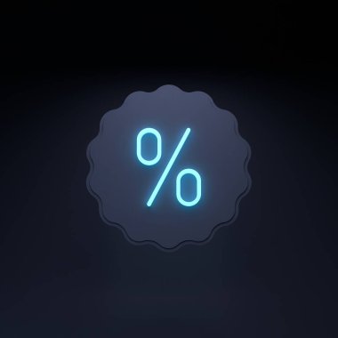 Yüzde ikon. 3d resimleme.