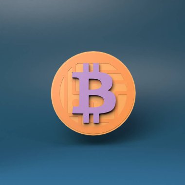 Kripto para birimi simgesi. Gelecek para konsepti. 3d resimleme.