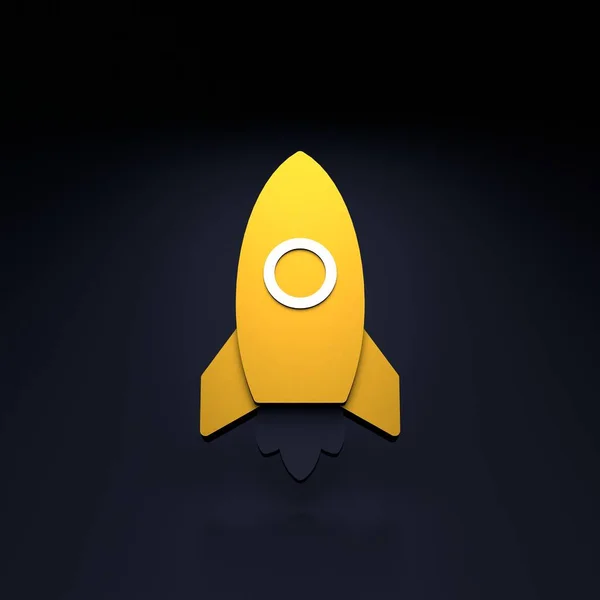 Raket Icoon Illustratie Weergeven — Stockfoto