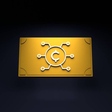 Kripto para birimi. Gelecek parası. 3d resimleme.