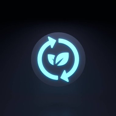 Eko elektronik ikonu. 3d resimleme.