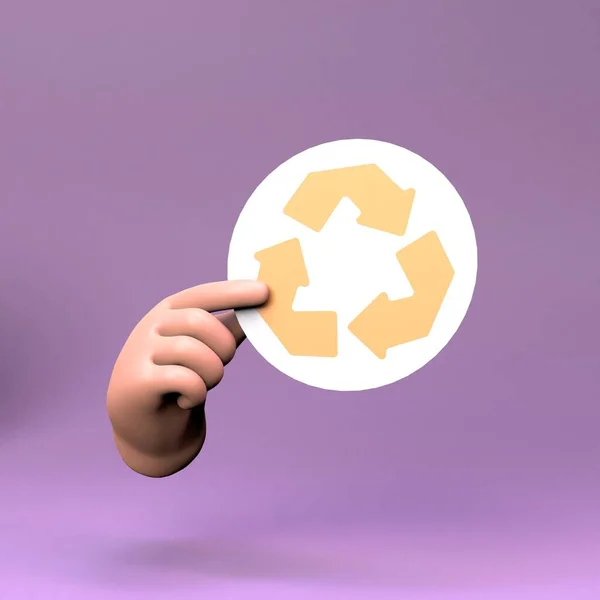 リサイクルアイコン 3Dレンダリング図 — ストック写真
