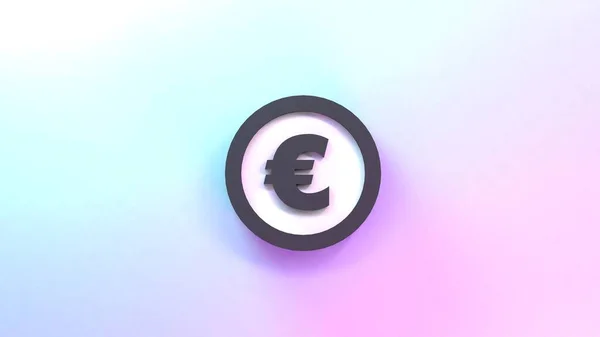 Euro Ikona Obrázek Vykreslování — Stock fotografie