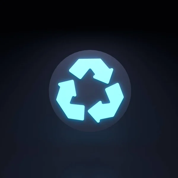 Ikona Recyklingu Ilustracja Renderowania — Zdjęcie stockowe