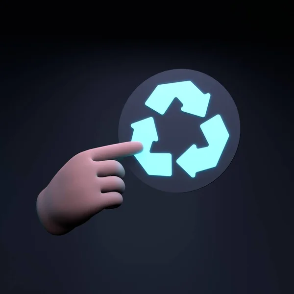 Ikona Recyklingu Ilustracja Renderowania — Zdjęcie stockowe