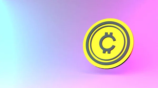 Icône Crypto Monnaie Concept Argent Futur Illustration Rendu — Photo