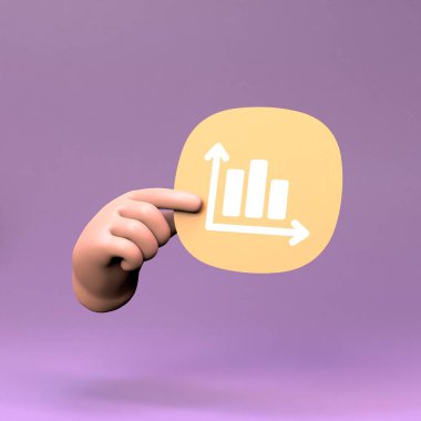 Büyüme grafik simgesi. 3d resimleme.