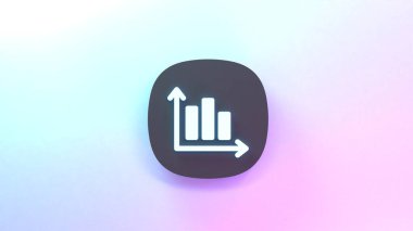 Büyüme grafik simgesi. 3d resimleme.