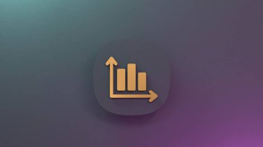 Büyüme grafik simgesi. 3d resimleme.