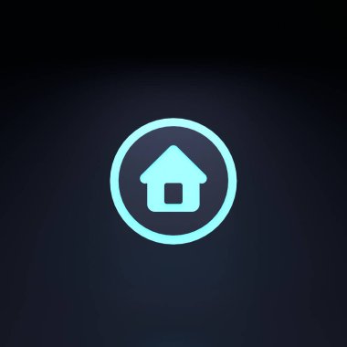 House simge. 3D render illüstrasyon.