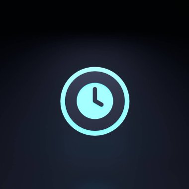 Zaman simgesi, Saat simgesi. 3d resimleme.