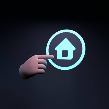 House simge. 3D render illüstrasyon.