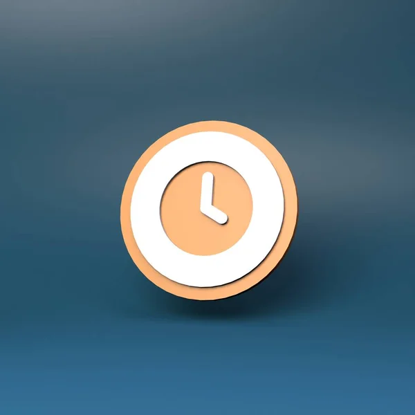 Time icon, Clock icon. 3d render illustration.