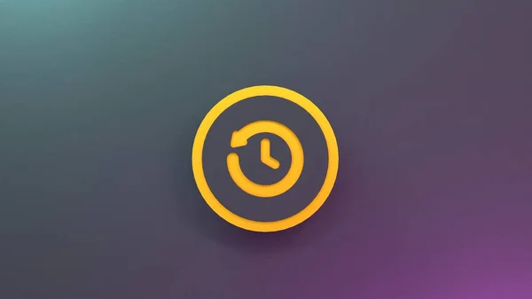 Time icon, Clock icon. 3d render illustration.