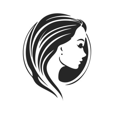Black and white logo depicting a beautiful and sophisticated woman. For your brand.