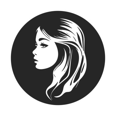 Black and white logo depicting a beautiful and sophisticated woman. A bold and dynamic logo that makes a strong impression.