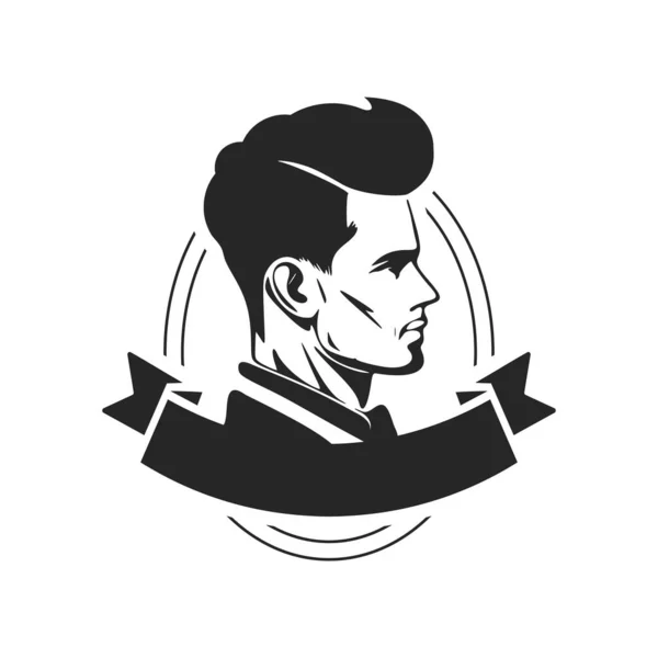 Простий Але Потужний Чорно Білий Логотип Зображенням Жорстокої Людини Мінімалістичний — стоковий вектор
