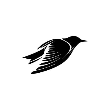 Beautifully designed black and white bird logo. Good for prints.