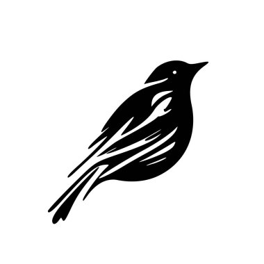 Beautifully designed black and white soaring bird logo. Good for typography.