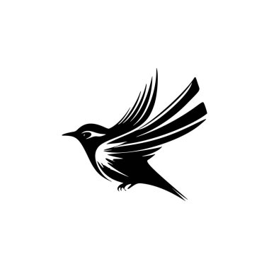 Beautifully designed black and white bird logo. Good for prints and t-shirts.