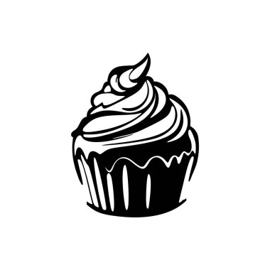 Beautifully designed black and white cake logo. Good for typography.