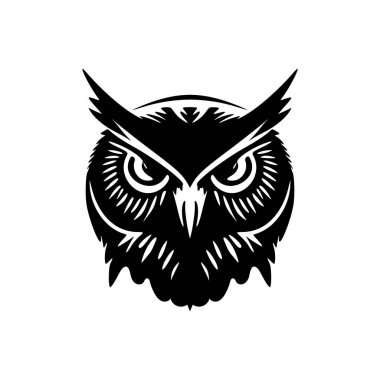 Beautifully designed black and white owl logo. Good for typography.