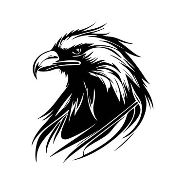 Attractive black and white eagle logo. Good for prints and t-shirts.