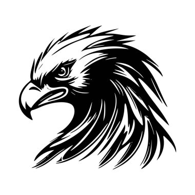 A beautifully designed black and white eagle ready logo. Good for typography.