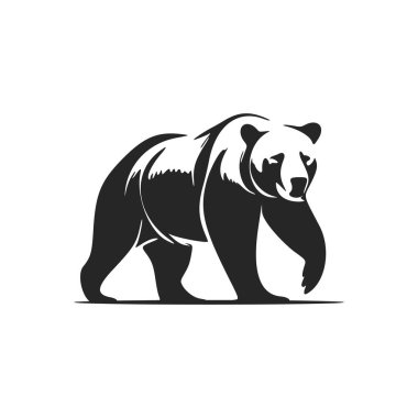 Simple yet powerful Black and white bear logo Ideal for a wide range of industries.