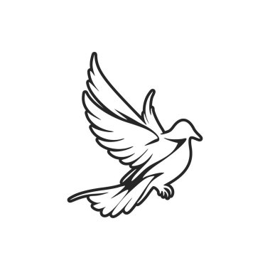 Minimalistic black and white dove logo. Perfect for any company looking for a stylish and professional look.