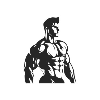 Universal Black and white logo with the image of a sports man. Good for the gym.