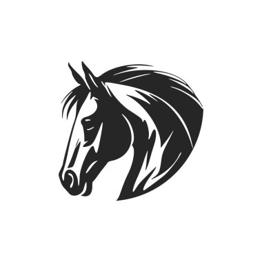 Elegant black and white horse logo. Ideal for a wide range of industries.