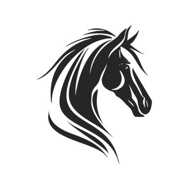 Minimalistic black and white horse logo. Perfect for a fashion brand or high end product.