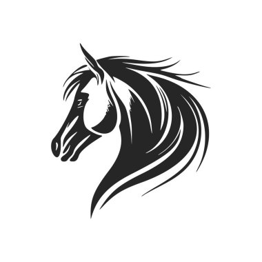 Universal Black and white horse logo. Ideal for a wide range of industries.