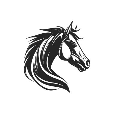 Universal Black and white horse logo. Perfect for a fashion brand or high end product.