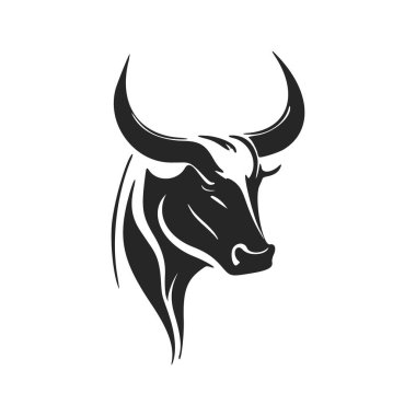 Minimalistic black and white bull logo. Perfect for a fashion brand or high end product.