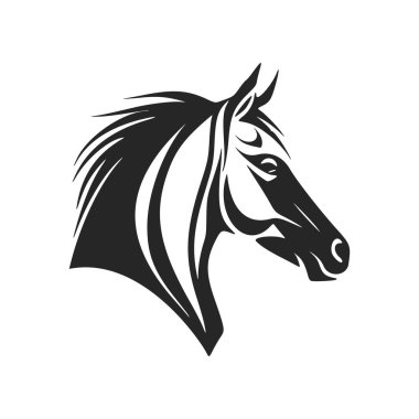 Universal Black and white horse logo. Perfect for any company looking for a stylish and professional look.