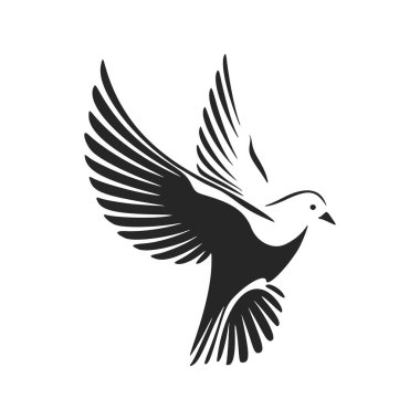 Elegant black and white dove logo. Perfect for any company looking for a stylish and professional look.