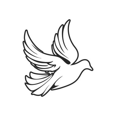 Universal Black and white dove logo. Perfect for any company looking for a stylish and professional look.