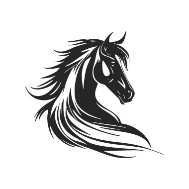 Minimalistic black and white horse logo. Perfect for any company looking for a stylish and professional look.