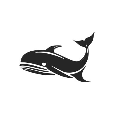 Make a bold statement with our striking black and white whale logo.