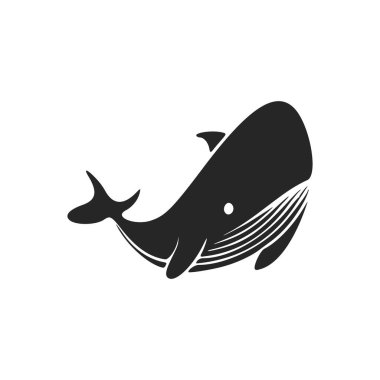 Make a bold statement with our striking black and white modern whale logo.