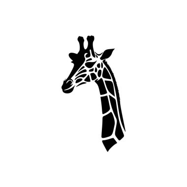 Black and white stylish logo with giraffe.