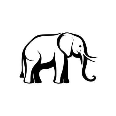 Make a bold statement with our striking black and white minimalist elephant logo.