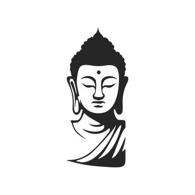 Black and white elegant superb Buddha logo.